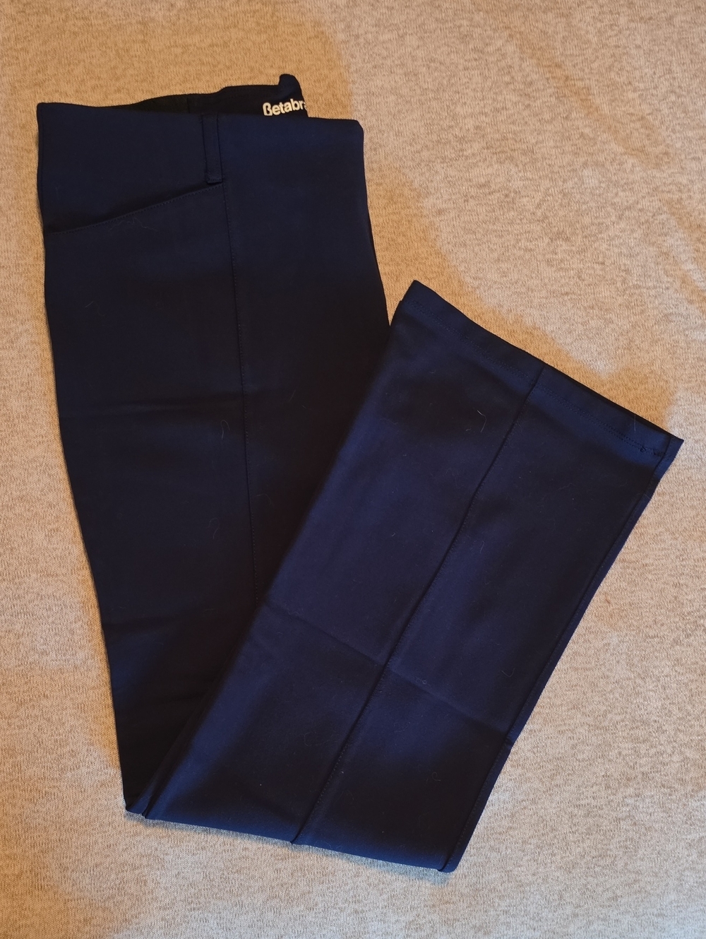 Betabrand Women's Navy Flare  Dress Pants